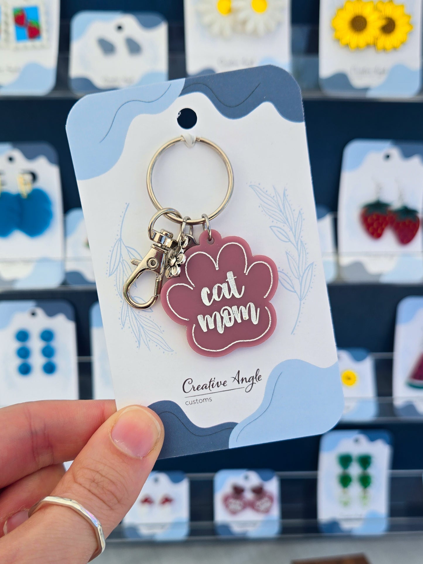 Cat Mom Keychain