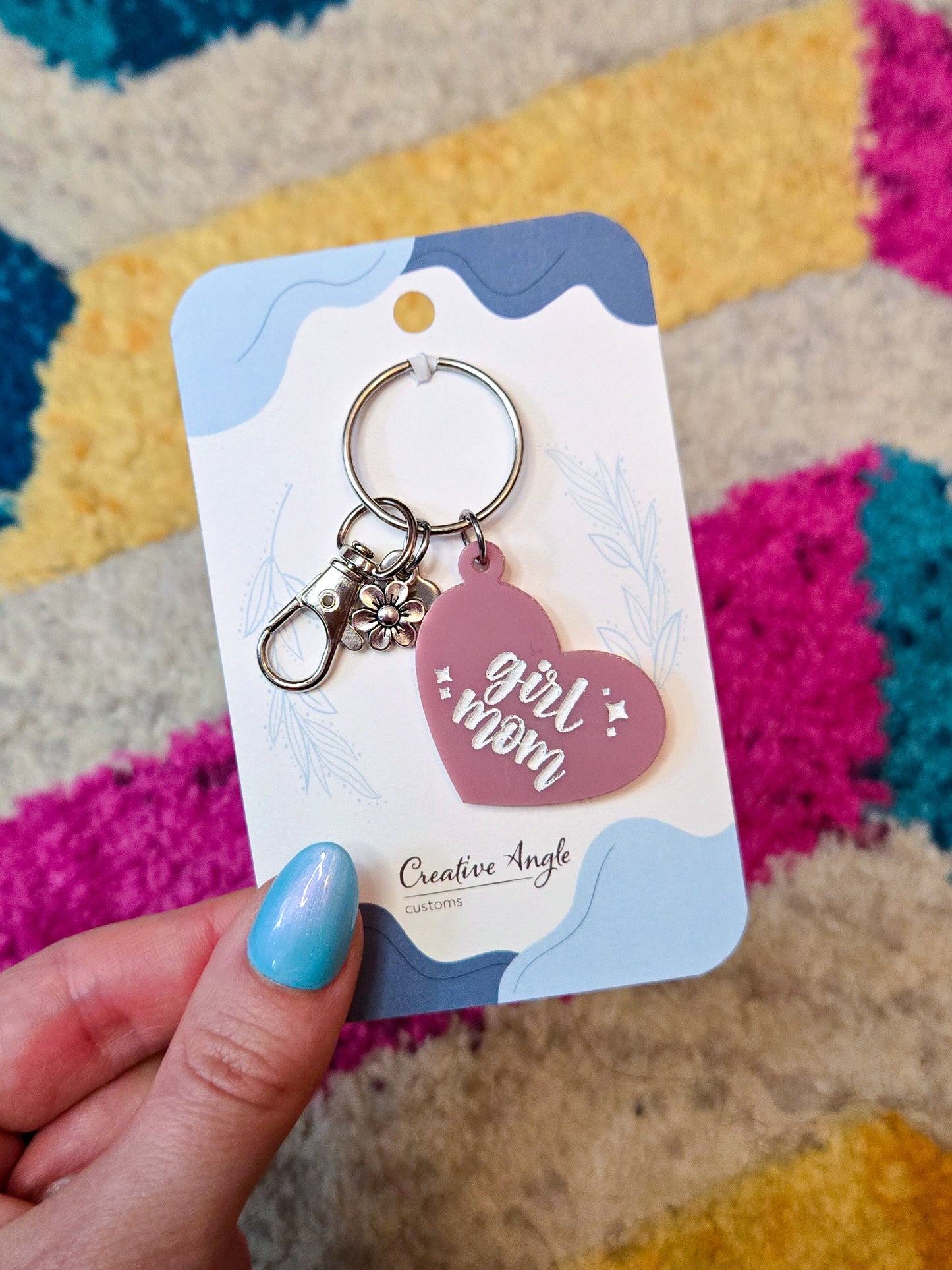 Girl Mom Keychain