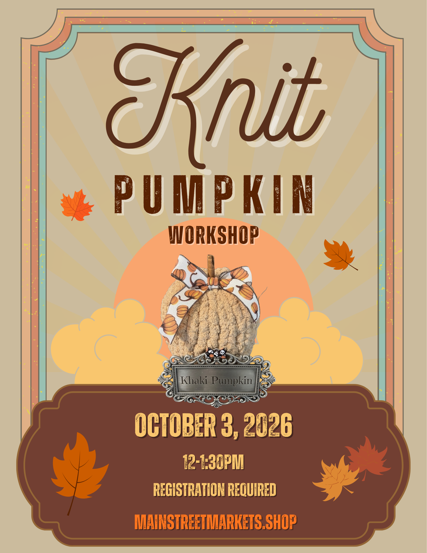 10/3/26 Chunky Knit Pumpkin Workshop - Dallas, GA