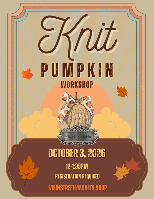 10/3/26 Chunky Knit Pumpkin Workshop - Dallas, GA
