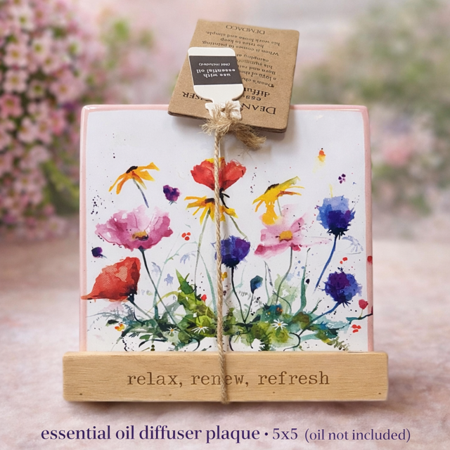 Floral Marble Oil Diffuser Plaque