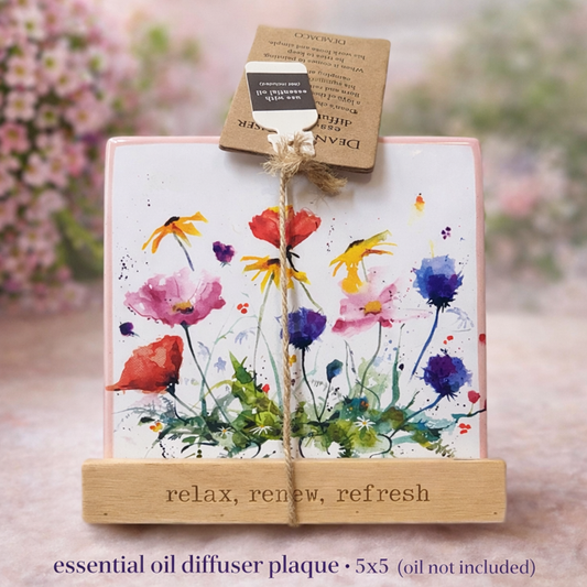 Floral Marble Oil Diffuser Plaque