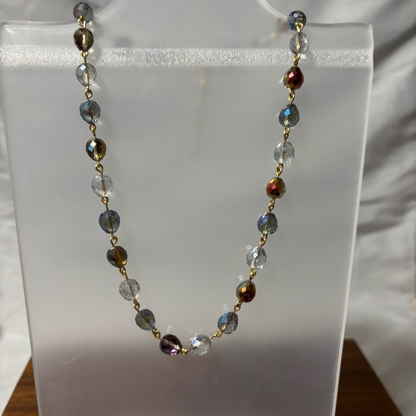 Multicolor Iridescent Beaded Necklace