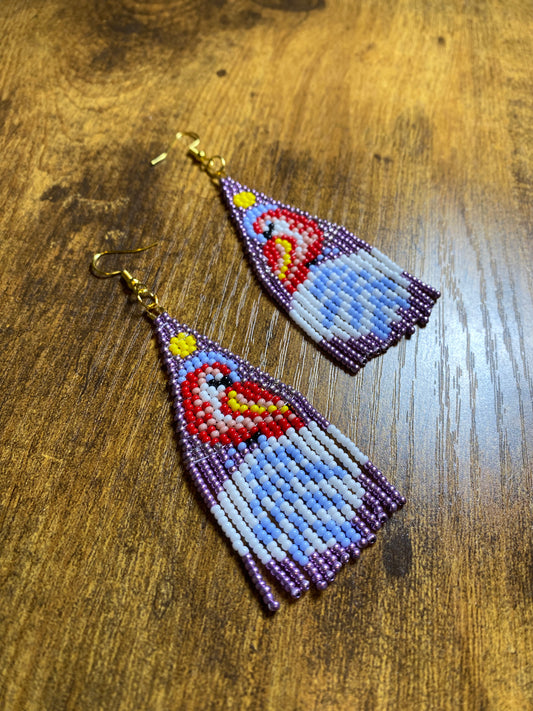 Parrot Fringe Earrings