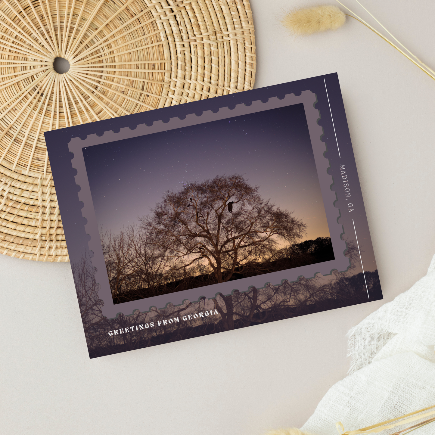 Madison, GA at Twilight Postcard