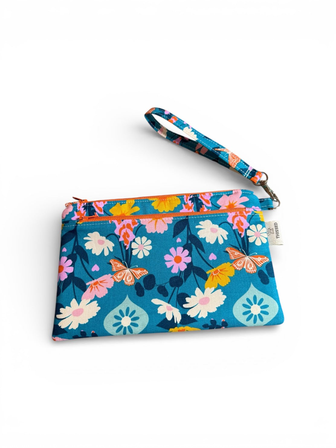 Twin Zip Wristlet Pouch