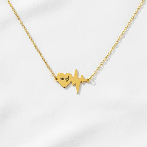 Engraved Heartbeat Necklace