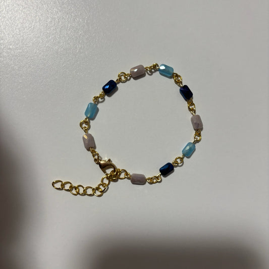 Pink/Blue Beaded Bracelet