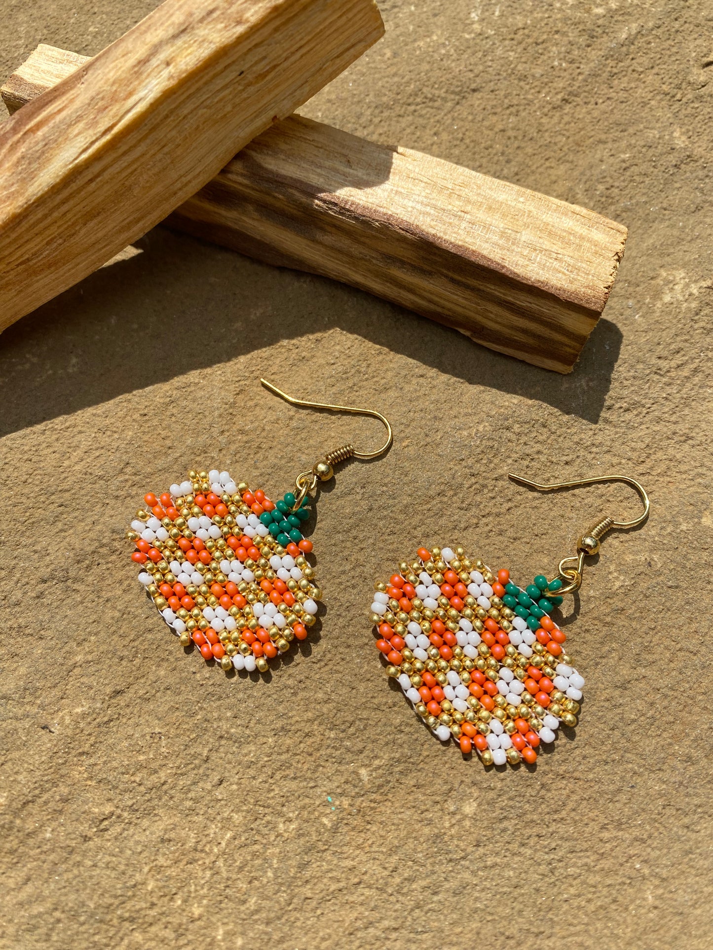 Plaid Pumpkin Earrings