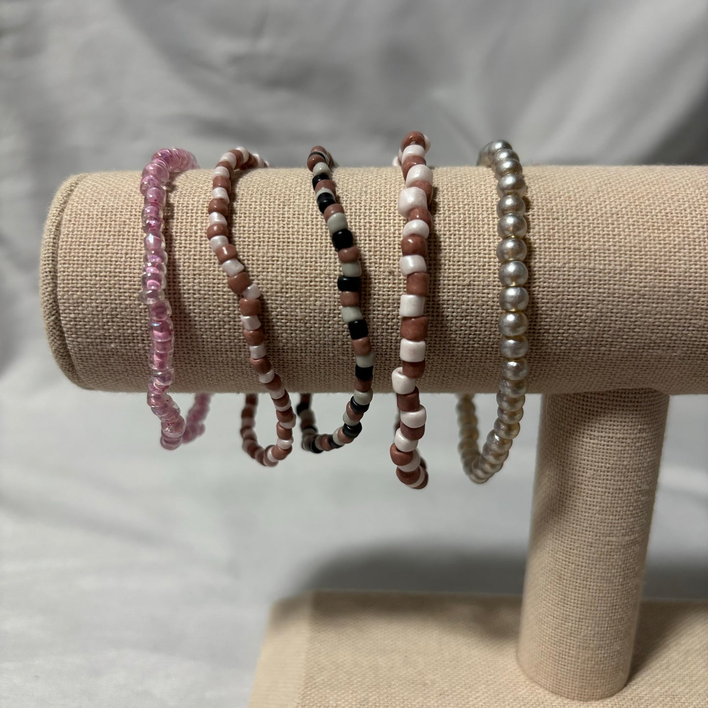 Rose, Silver, Navy Blue Bracelet Set