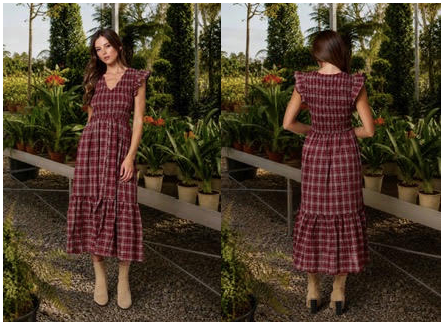 Burgundy Autumn Stroll Dress