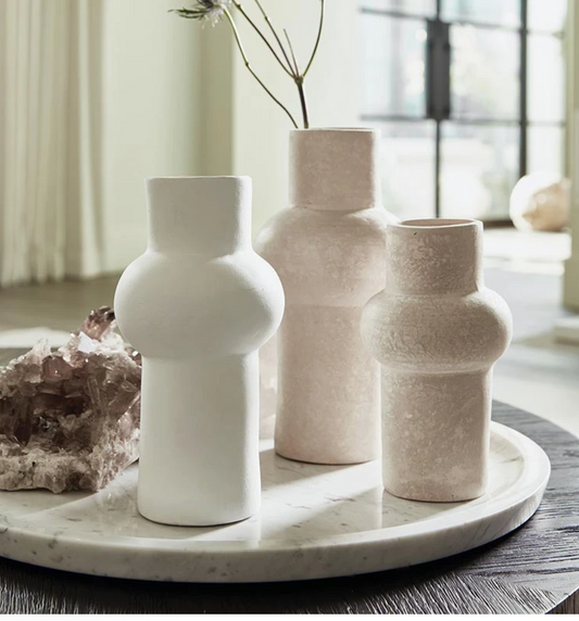 White Paper-Mache Vase