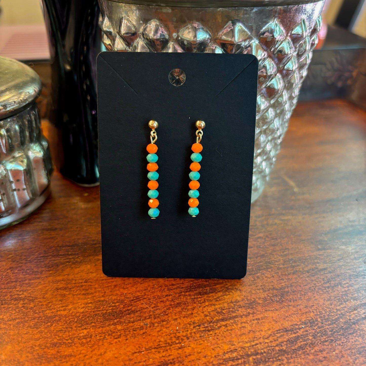Showgirl Inspired Earrings - Small Rondelle Beads