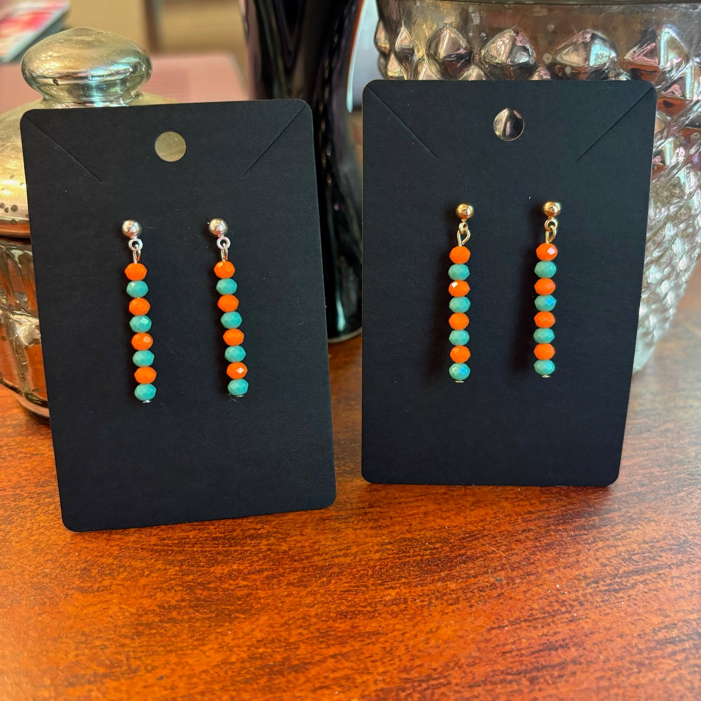 Showgirl Inspired Earrings - Small Rondelle Beads