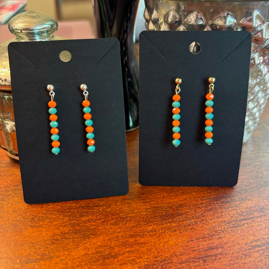 Showgirl Inspired Earrings - Small Rondelle Beads