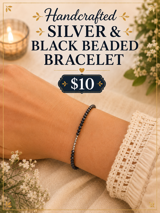 Black Beaded Bracelet