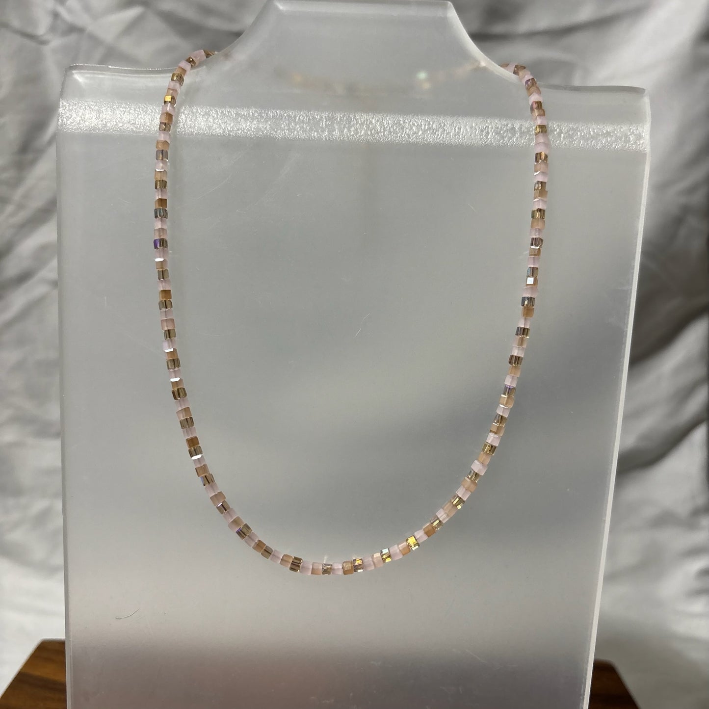Small Cube Beaded Necklaces