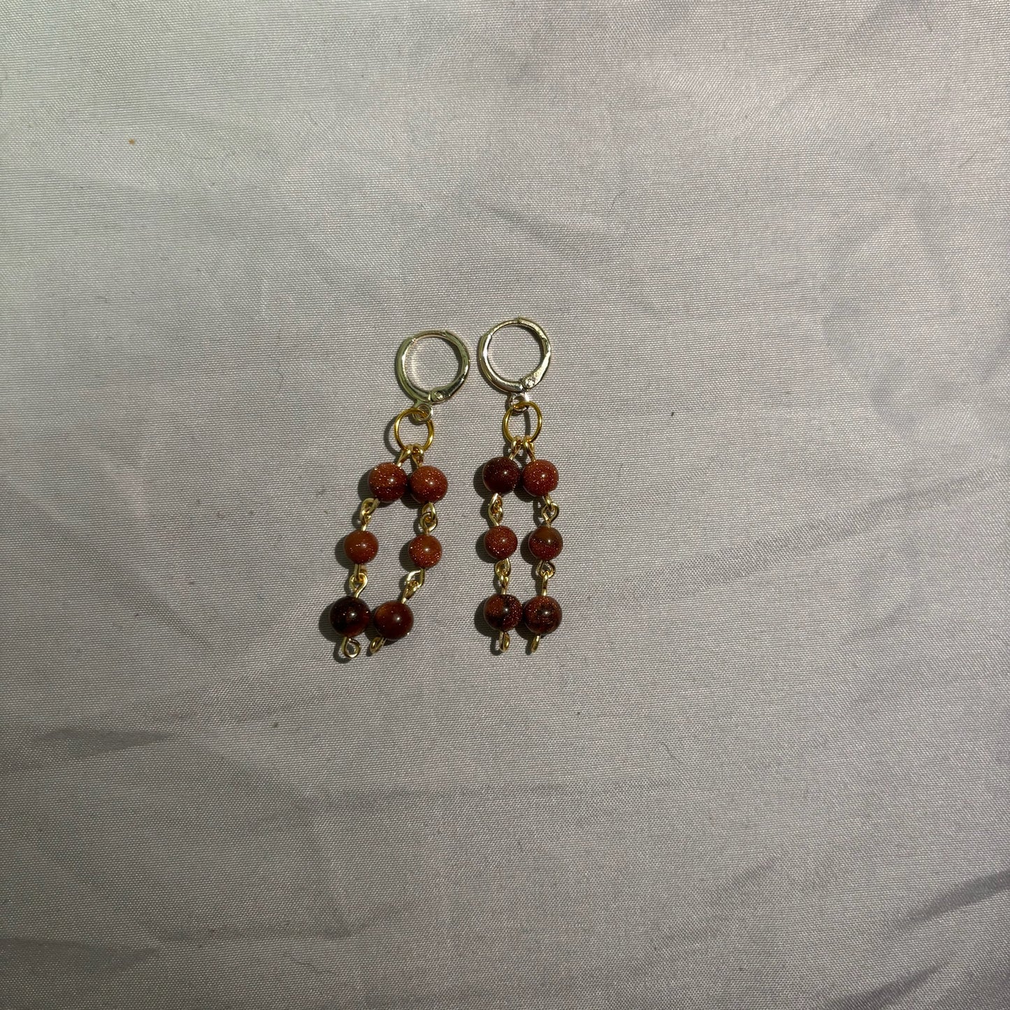 Sparkly Brown Beaded Huggies