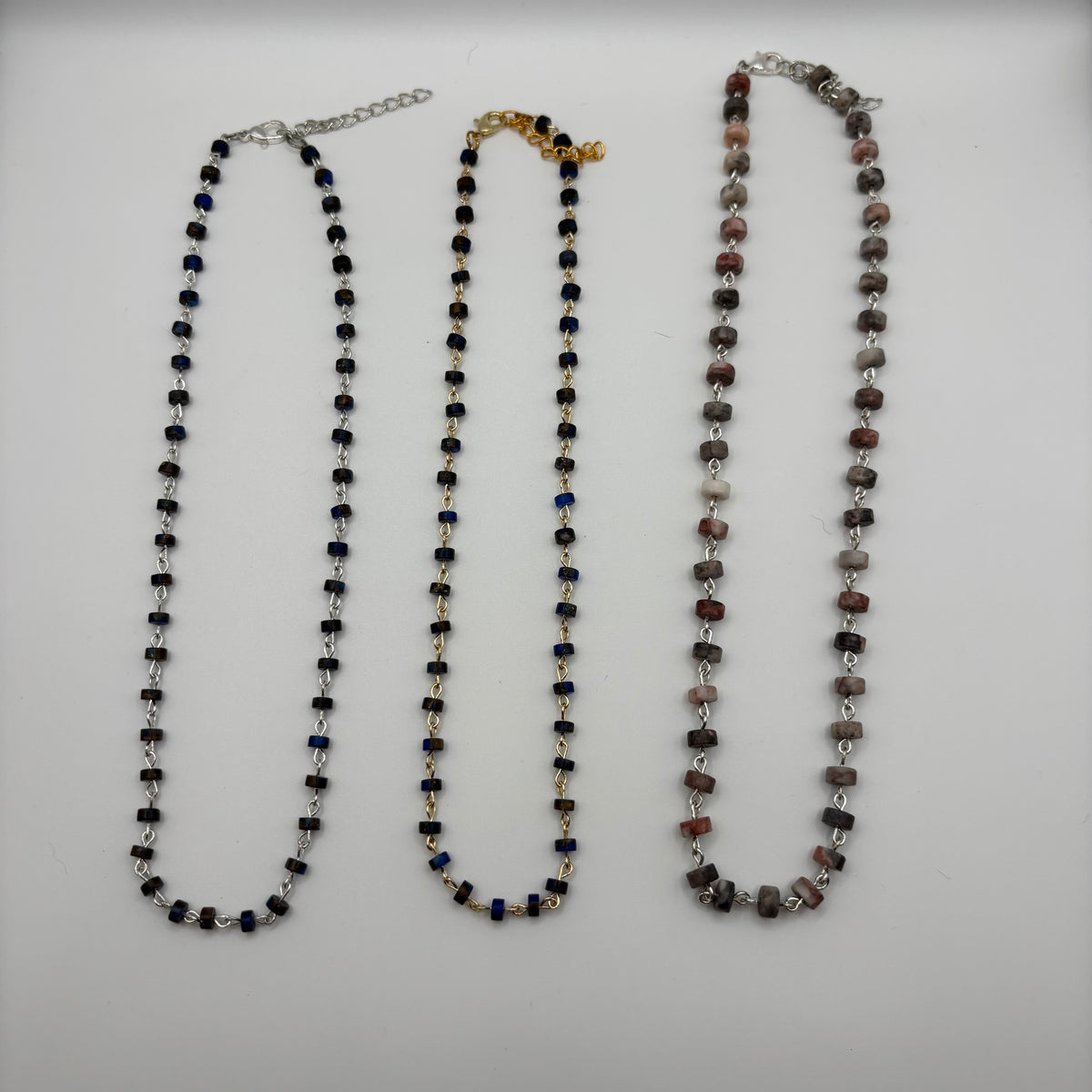 Stone Disc Beaded Necklaces