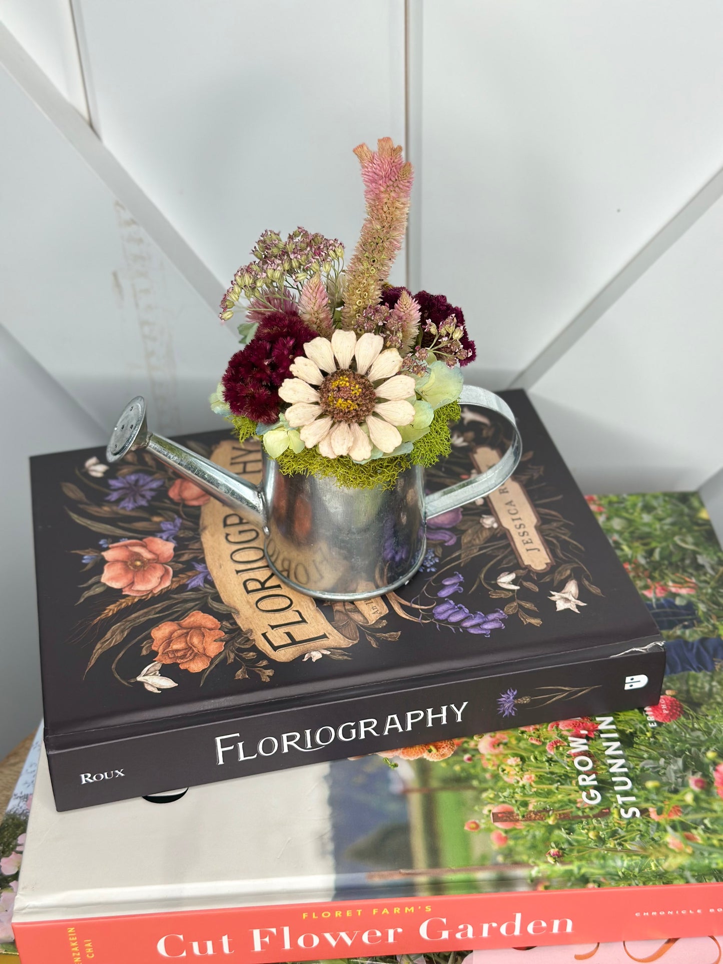 Watering Can with Locally Dried Flowers