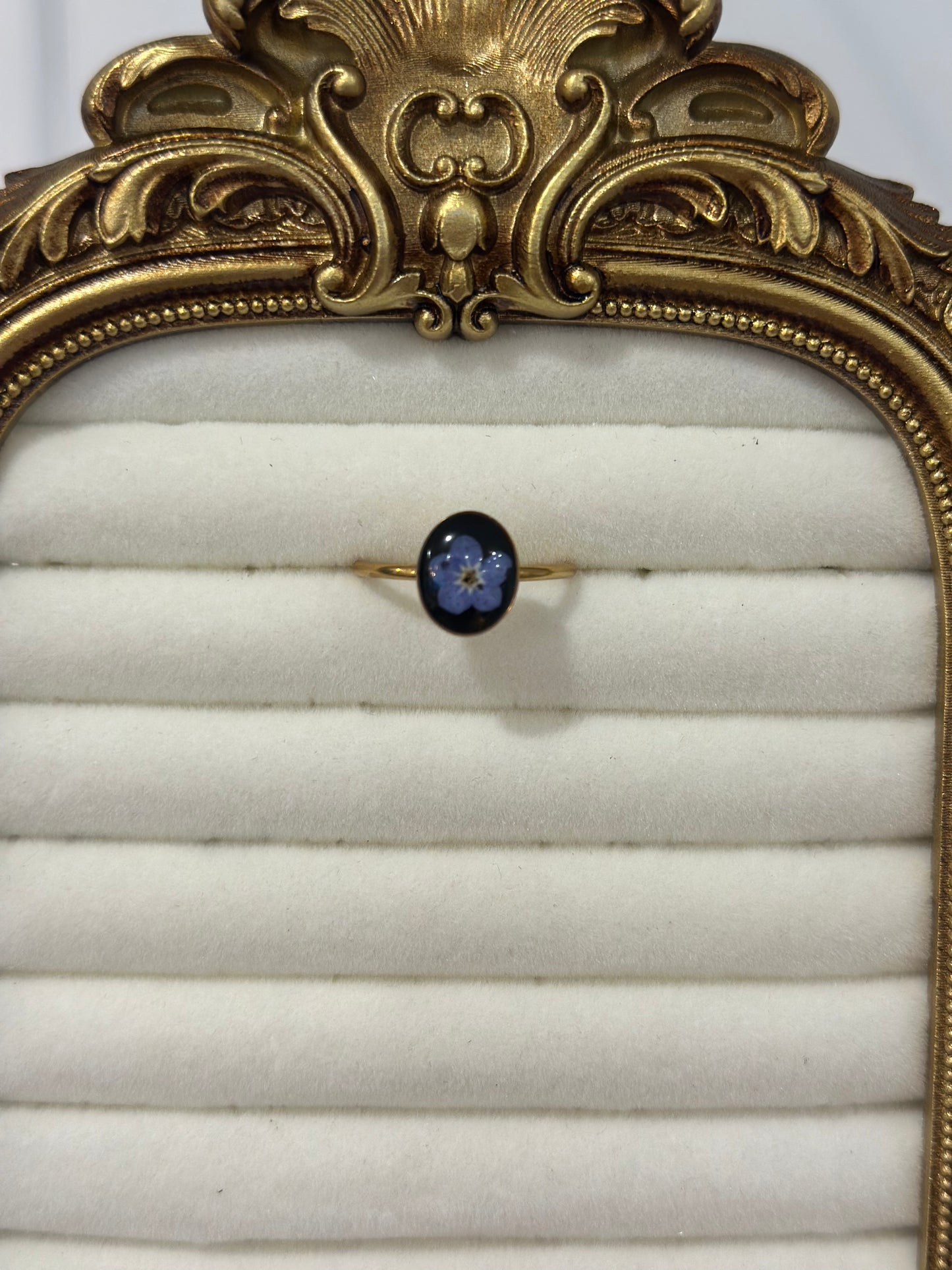 Ring with Locally Pressed Flowers
