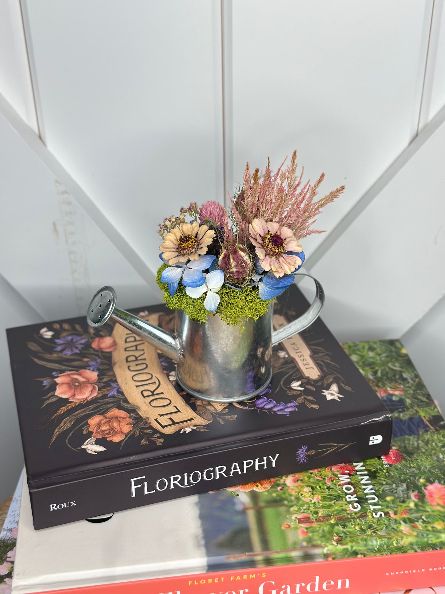 Watering Can with Locally Dried Flowers