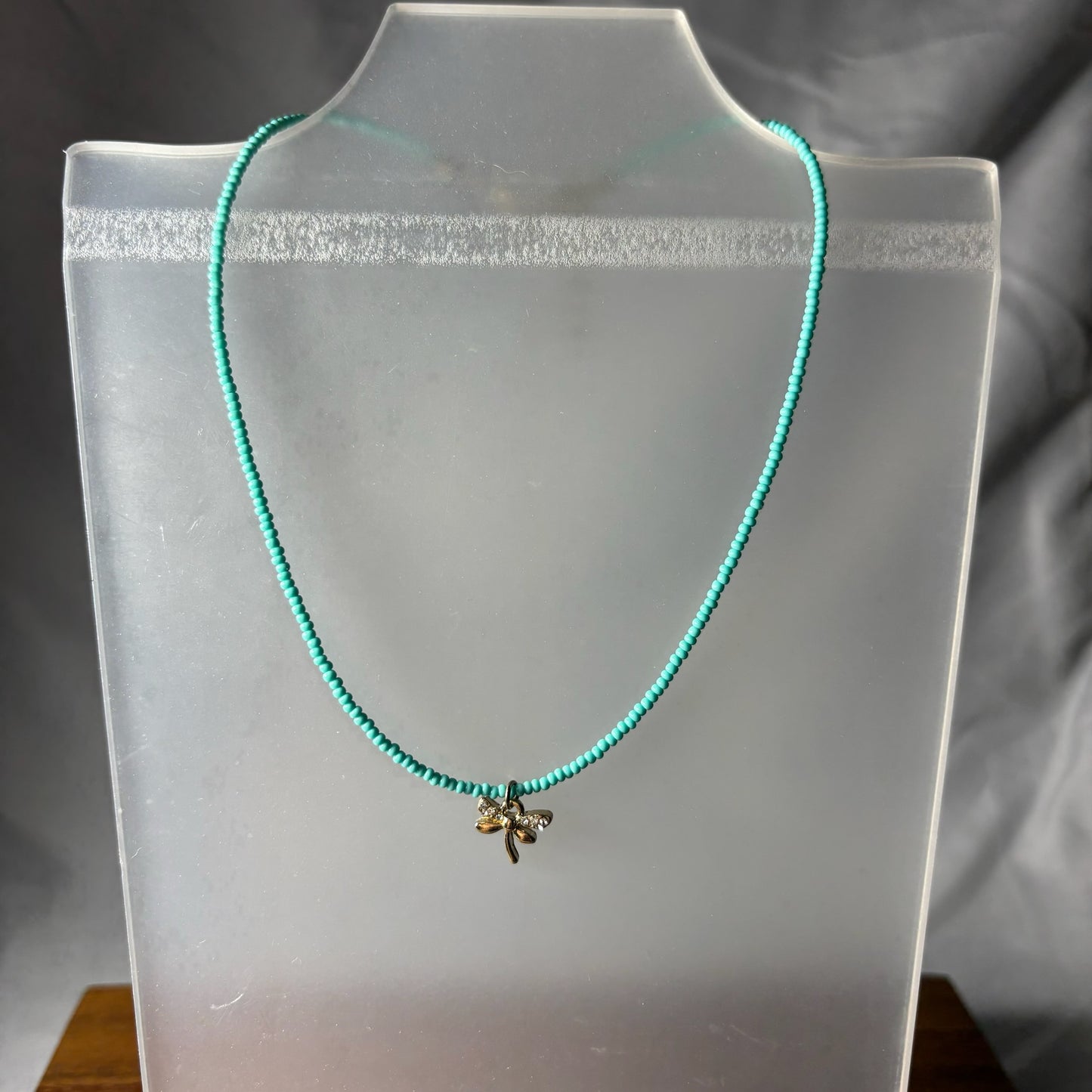 Teal Beaded Chokers w/ Charm