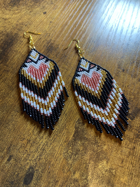 Heart Fringe Earrings