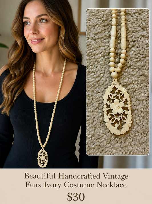 Faux Ivory Costume Necklace