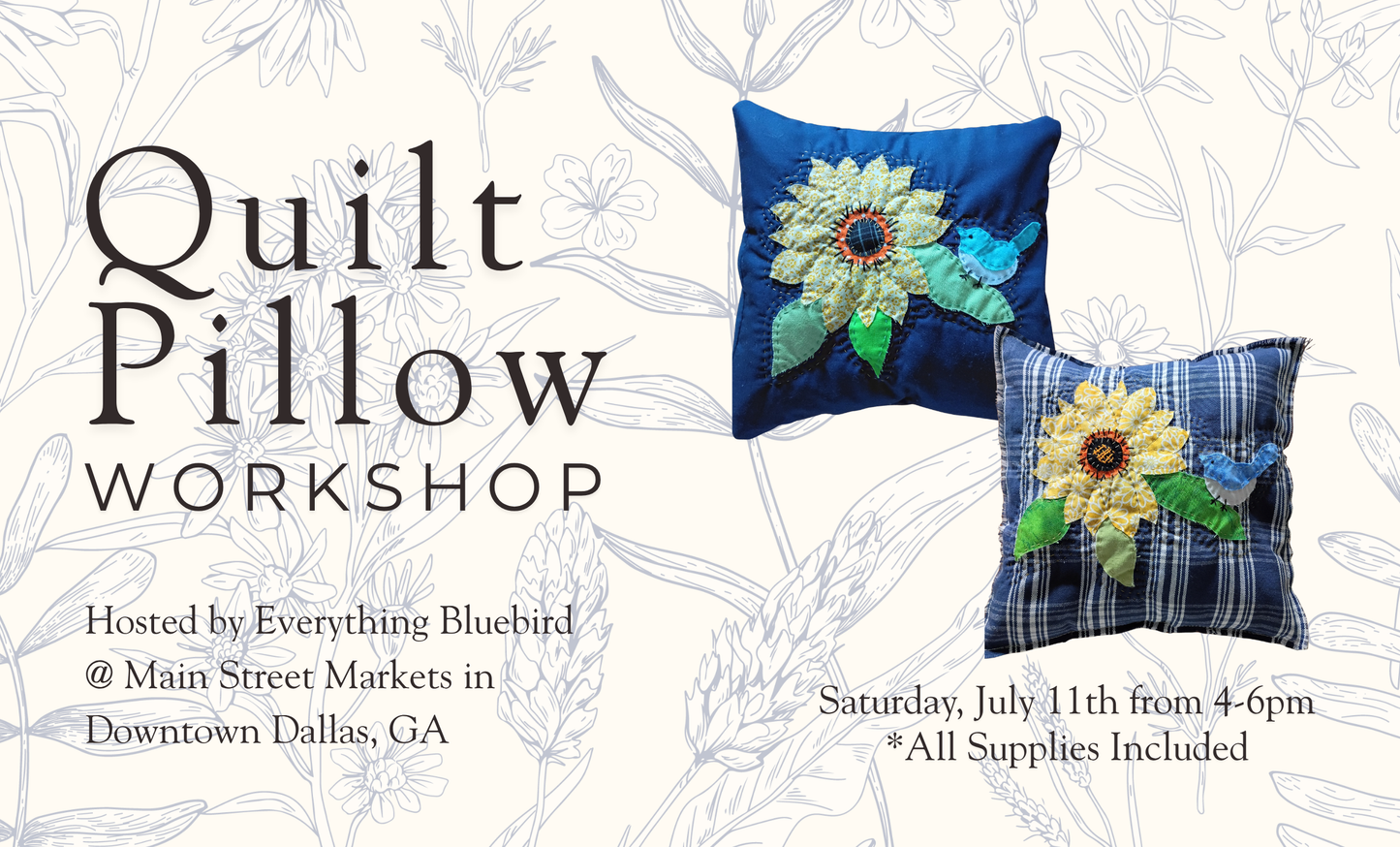 07/11/26 Quilt Pillow Workshop - Dallas, GA