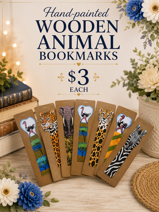 Hand Painted Wooden Animal Bookmarks