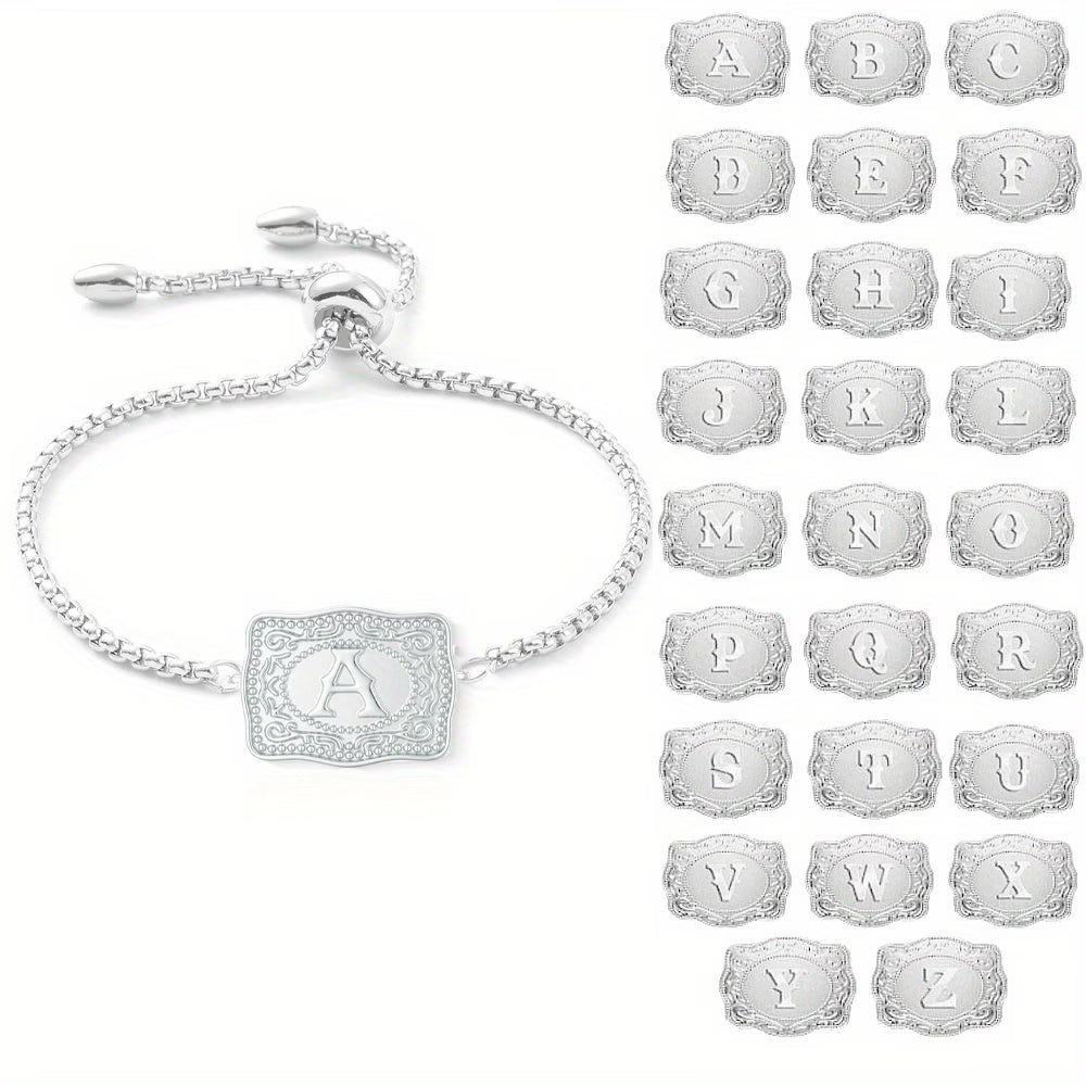 Silver Belt Buckle Adjustable Bracelet