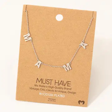 Dainty Mama Station Charm Necklaces