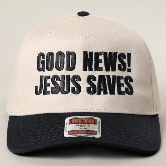 Good News Jesus Saves Embroidered Trucker Hat