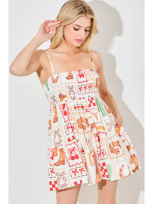 Western Printed Romper