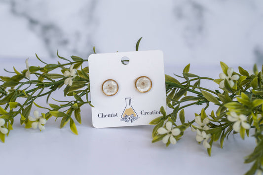 Blossom Real Flower Resin Stud Earrings