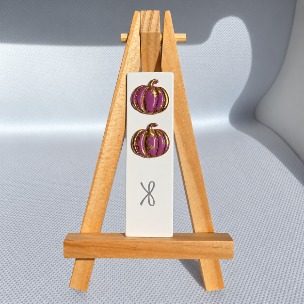 Thankful Mini Pumpkin Post Earrings