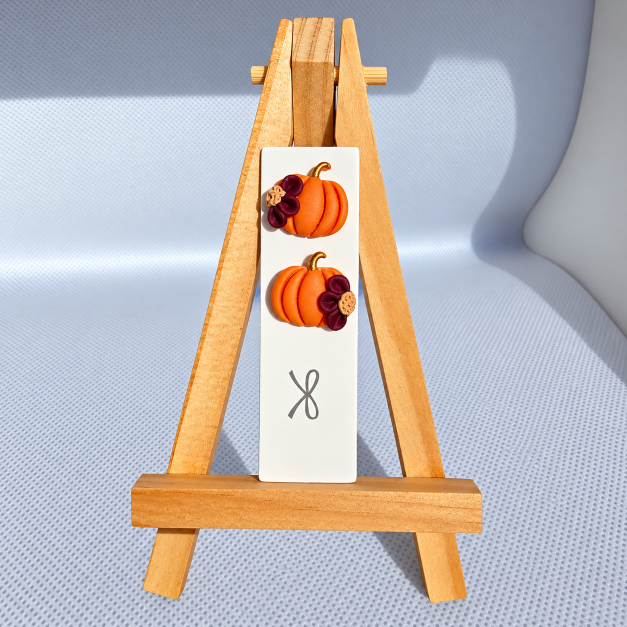 Thankful Mini Pumpkin Post Earrings