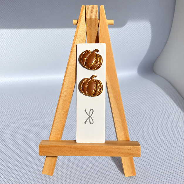 Thankful Mini Pumpkin Post Earrings