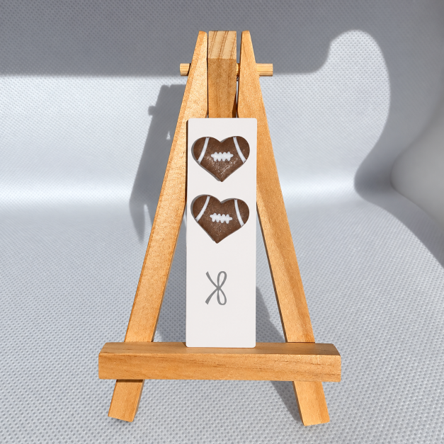 Mini Heart Football Post Earrings