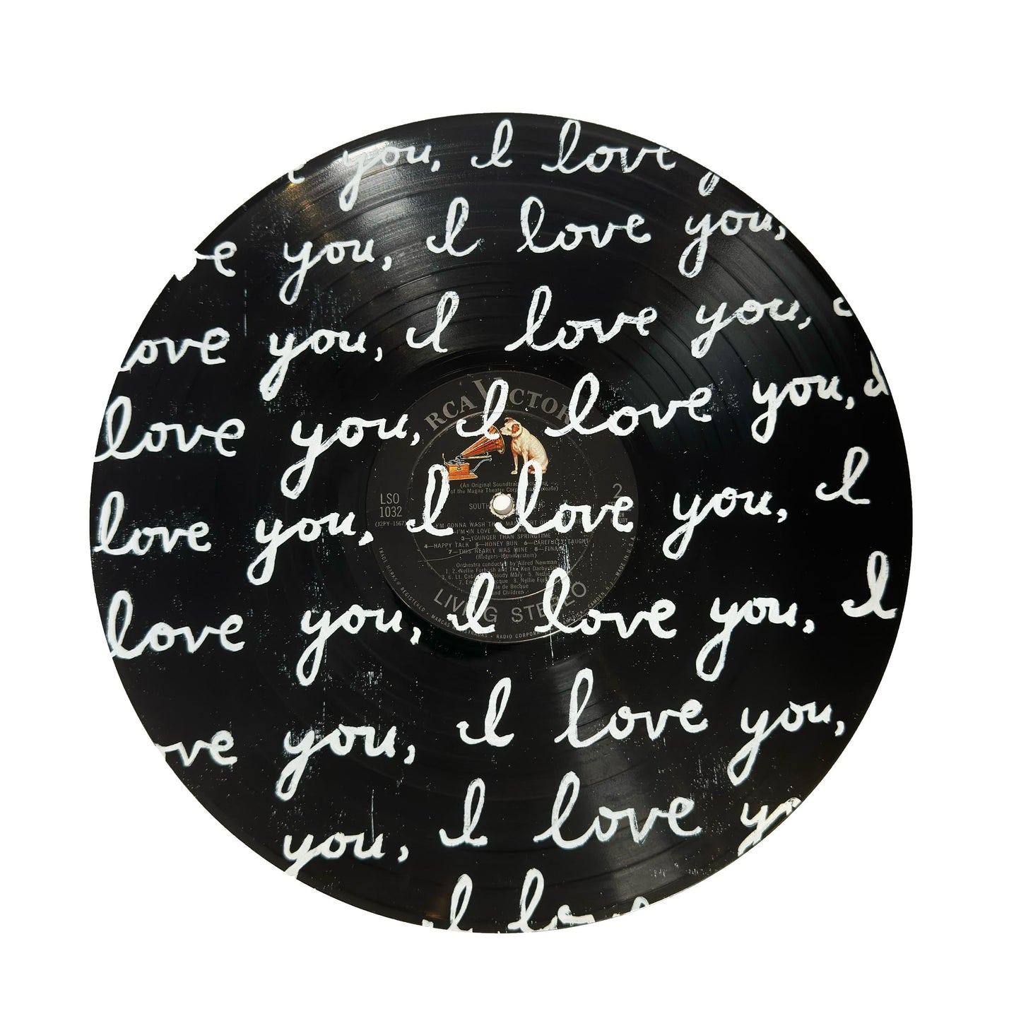 Painted Vinyl Record Decor