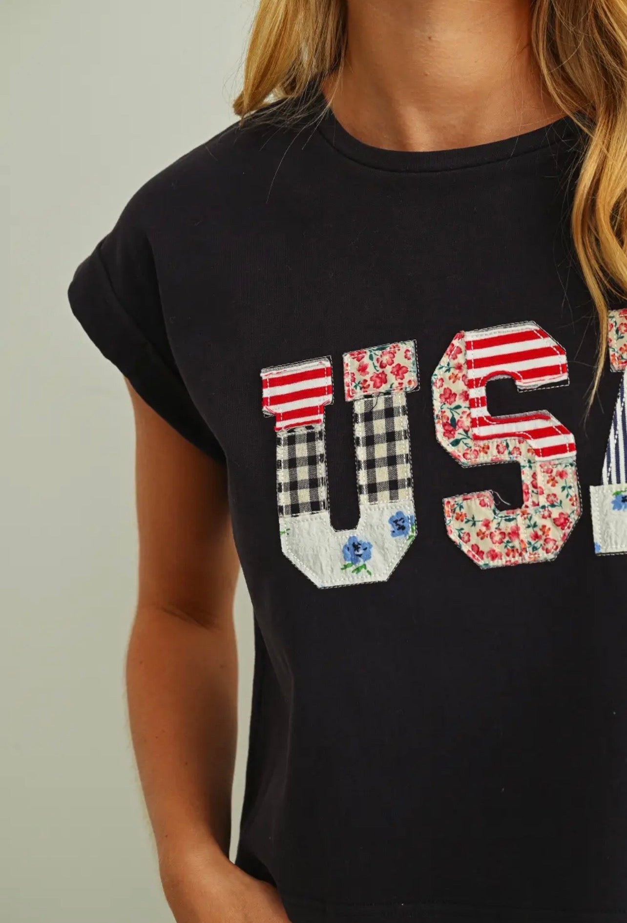 Patchwork USA Top