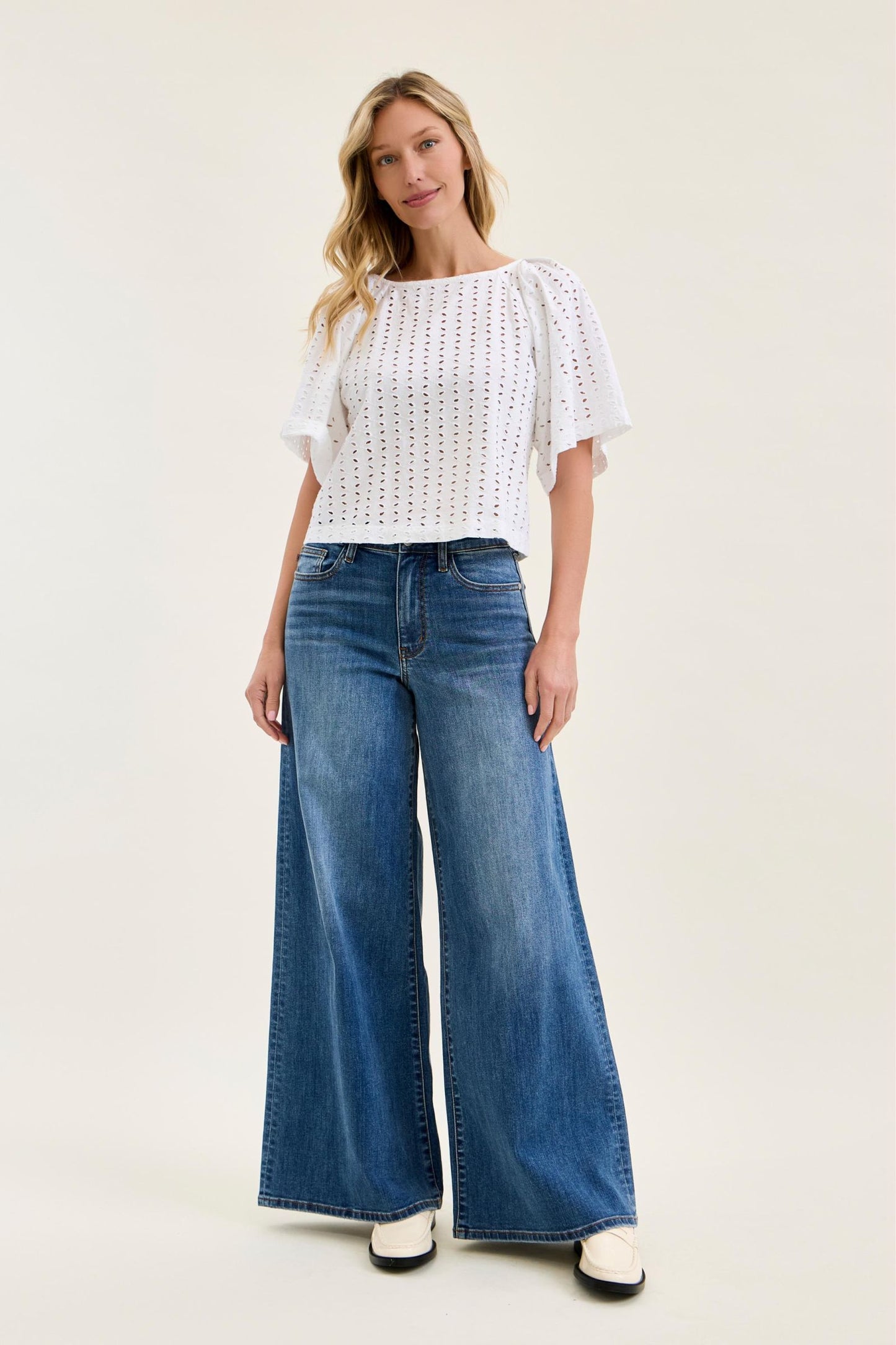 Judy Blue Palazzo- Medium Blue