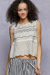 Eyelet Floral Top