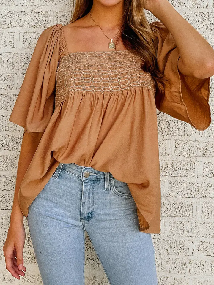 Square Neck Flowy Top