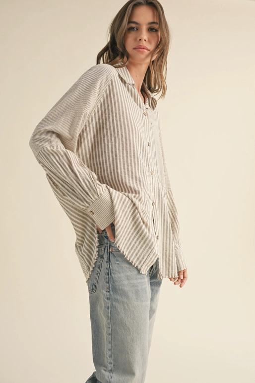 Multi Stripe Button Down