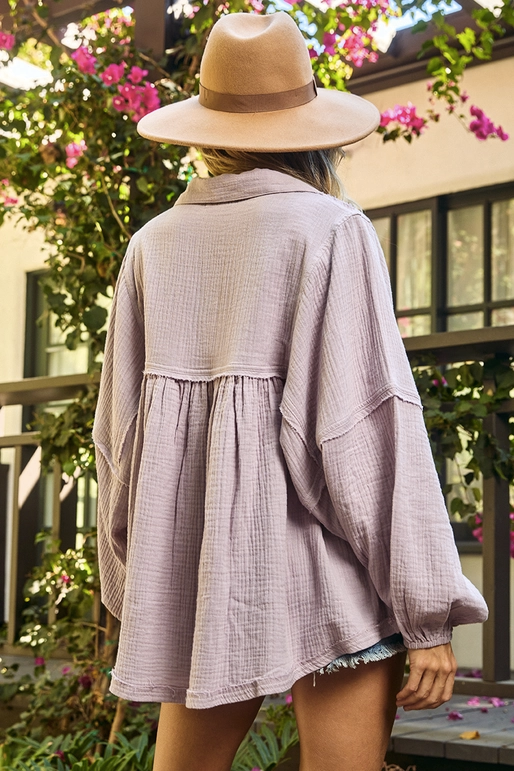 Lavender Babydoll Top