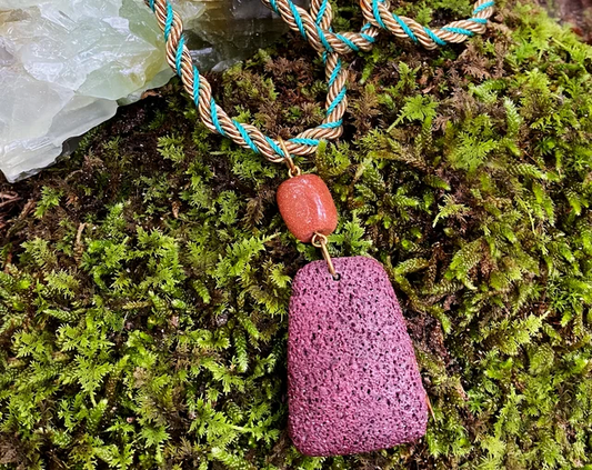 Lava Rock + Goldstone Necklace