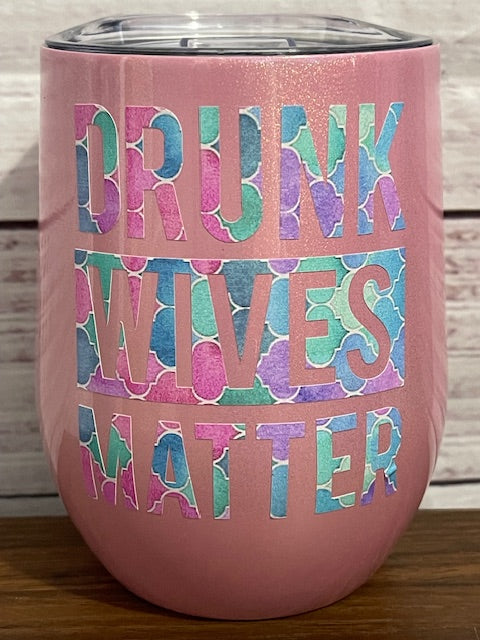 12 oz. Glitter Wine Tumblers