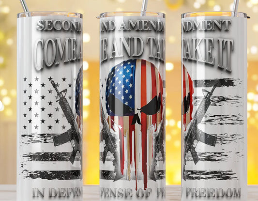 20 oz. Skinny Tumbler Second Amendment Punisher